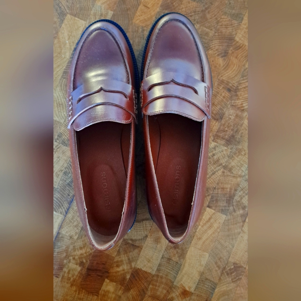 Simons Brown Leather Penny Loafers